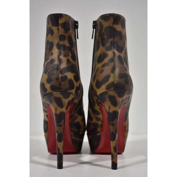 Christian Louboutin Bianca Booty 120 Leopard Brown Platform Ankle Heel Boot 39 - Picture 11 of 12